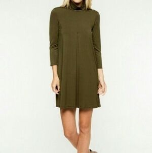 💖OLIVE MOCK NECK RAYON MODAL SPAN DRESS